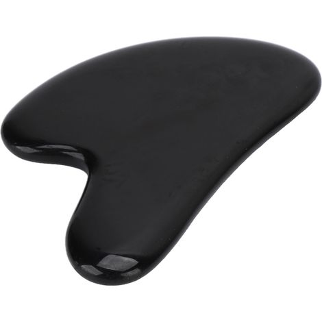 Outil de Massage Gua Sha pour Visage et Corps, Pierre de Jade Noir pour Lifting et Détente, Accessoire de Soin Anti-Âge (1/5)