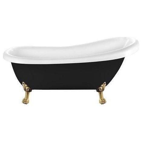 Vasca da bagno freestanding con piedini RICHMOND nera 171 cm Piedini di leone Dorati