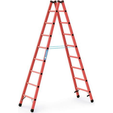 Stehleiter 2x8 Sprossen GFK Leiterlänge 2440mm Arbeits-H.b.ca.3650mm ZARGES (1/4)