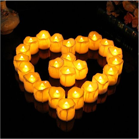 Bougies LED, bougies en cire réalistes sans flamme avec minuterie et piles, parfaites pour les mariages, les fêtes, Noël [24 pièces/blanc chaud, 3,643 cm] (1/5)