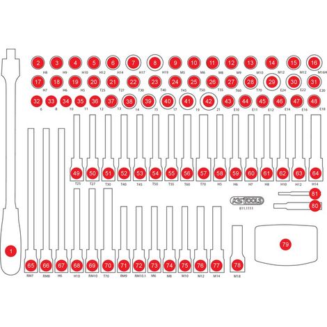 KS Tools Leere Schaumstoffeinlage zu 811.1111 (1/2)