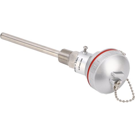 Sonde de température à thermocouple de type K, 10 x 100 mm, filetage PT1/2", tête de borne pour thermocouple (1/5)
