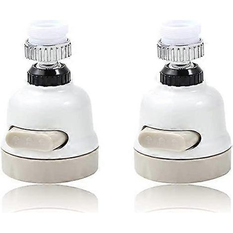 Ensemble de 2 robinets de cuisine à pommeau orientable, aérateur de robinet à économie d'eau, rotation à 360°, bec de robinet anti-éclaboussures avec filtre (1/4)