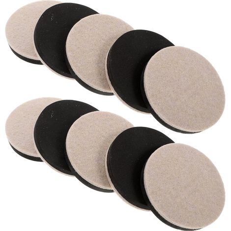 Unomor Lot de 10 Patins protection ronds en feutre beige antidérapants (1/5)