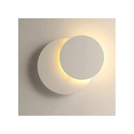 Intérieur blanc applique murale, 10W moderne LED applique murale, créatif deux en un, 360 ° rotatif 3000k lumière blanche chaude lampe d'éclairage pour le salon, couloir, escalier, chambre à coucher (1/5)