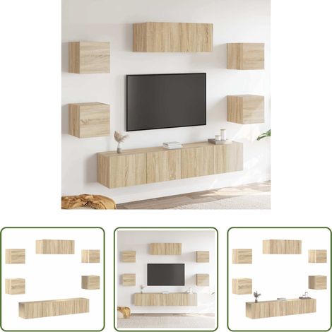 Meuble tv chêne sonoma - Ensemble de meubles TV 7 pcs Chêne sonoma Bois d'ingénierie (1/5)