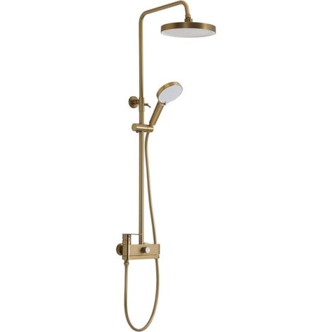 Sapho - Conjunto de ducha con grifo, diámetro 26 cm, 2 chorros, oro mate CF139GB (1/5)