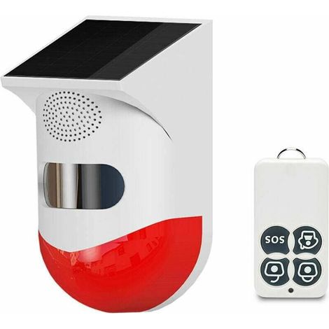 Tigrezy All-in-One Wireless Solar Infrared Outdoor Alarm Device, 433MHz, 120dB Alarm, Waterproof PIR Motion Sensor, with Remote Control MUMU (1/4)