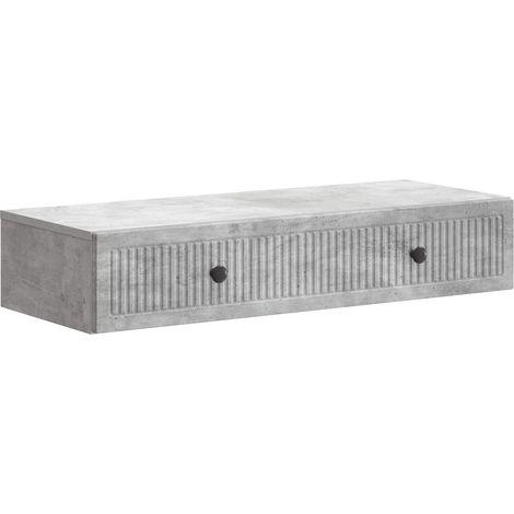 Mesa Lateral Montada en la Pared Gris Hormigón vidaXL