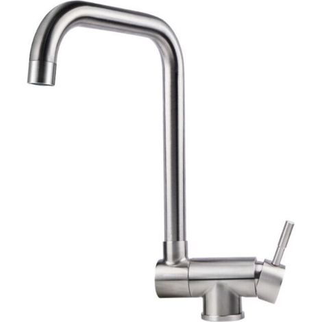 Robinet de Cuisine Rabattable , Mitigeur Evier Repliable en Acier Inoxydable devant Fenêtre, Robinet Évier Pivotant à 360º Brossé (1/4)