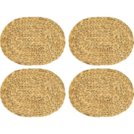 HMF Tischset oval geflochten aus Wasserhyazinthe, abwaschbar, 4er Set, HMF 37232-S4, 40 x 30 cm (1/5)