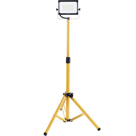 Rexer projecteur LED avec trépied 50W 5500 lumen IP65, réglable 65-120 cm, 4000K blanc neutre, 230V avec câble 2.5 m, pour chantier garage atelier extérieur (1/5)