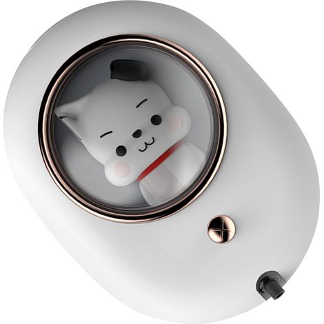 Distributeur de savon mural, design capsule spatiale, rechargeable, gain de place, distributeur de savon moussant automatique, blanc (1/5)