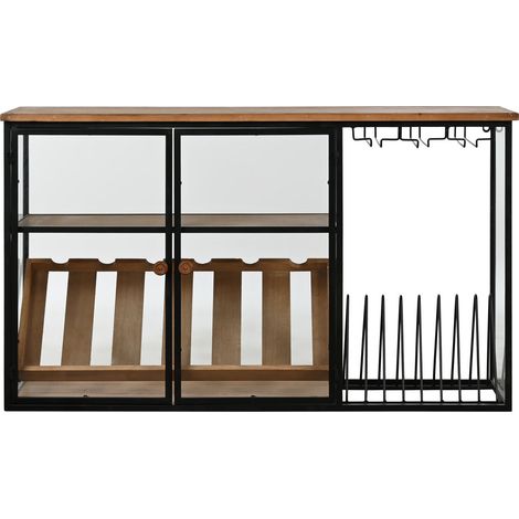 Botellero Metal Cristal 107X36X70 Pared Natural (1/5)