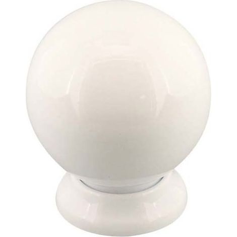 Bouton résine - Hauteur : 40 mm - Décor : Blanc - Diamètre : 34 mm - Matériau : Résine - FOSUN