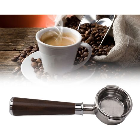 Universalgriff für Breville Series 9 Kaffeemaschinen, 58 mm, mit zwei Griffen, bodenloser Edelstahlgriff, Typ A, schwarzes Rosenholz (1/5)