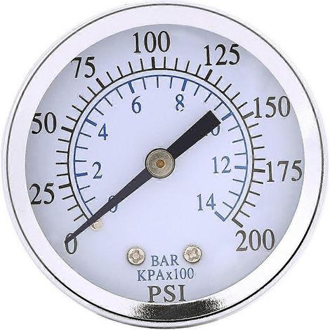 1 Stück Mini-Manometer für Kraftstoff, Luft, Öl oder Wasser 0-200 psi / 0-14 bar NPT