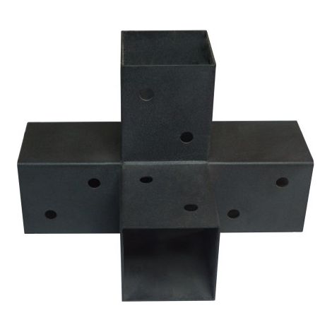 Connecteur / Platine d'assemblage EXPRESS 4 Directions Acier zingué noir 92X185X275 - 1 pièce (1/3)