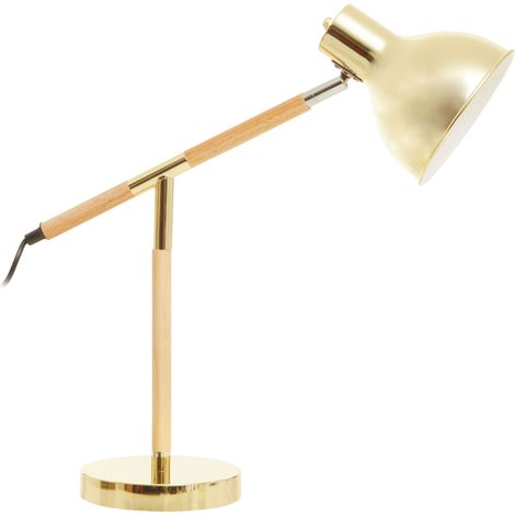 Interiors by Premier Shiny Brass Finish Table Lamp, Adjustable Height Lamp, Easy-to-Use Table Brass Lamp, Focused Office Lamp (1/5)