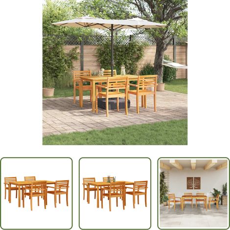 Akazienholz Tisch - Garten Essgruppe 5 pcs Braun Massivholz Akazie (1/5)