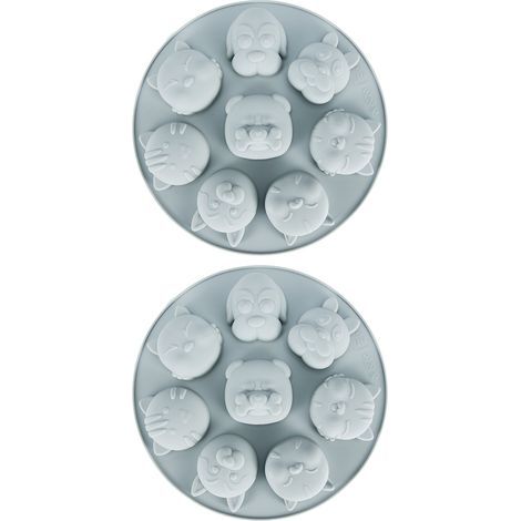 Moule en Silicone antiadhésif en forme d'animal de dessin animé, 2 pièces, accessoire de cuisson pour gâteau au chocolat (gris)