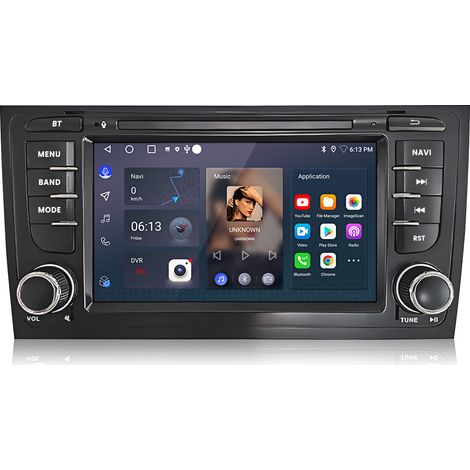 Hexinex Autoradio Android 14 compatible CarPlay 2+32 Go Pour Audi A6 4B2 4B5 C5 1997-2005 (1/5)
