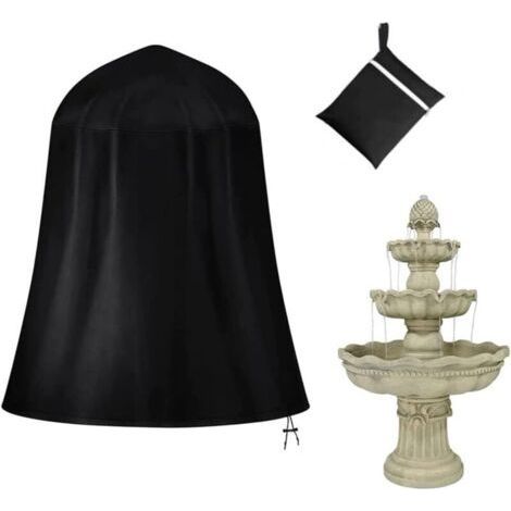 91x107cm Heavy Duty Garden Fountain Cover, Waterproof and Dustproof with Elastic Drawstring Lock for Winter (1/5)