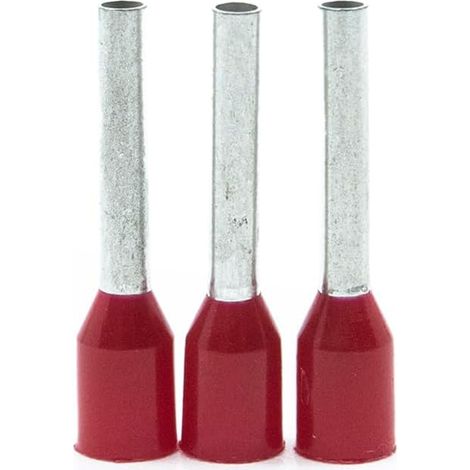 cosses sertir embout de fil 1000 pièces, section transversale du fil 4 mm², longueur 10 mm, cosses professionnelles en cuivre galvanisé avec isolation en polyamide, connecteurs pour électriciens