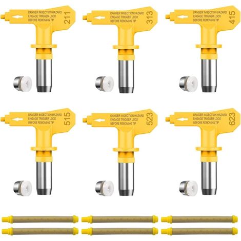 Lot 12 buses airless peinture 211-623 avec filtres pistolet rechange pour maison jardin bureau quotidien (1/5)