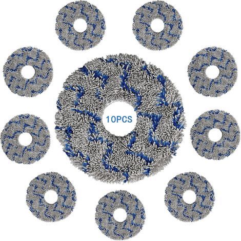 (10 pièces) Tampons de vadrouille lavables et réutilisables pour ECOVACS DEEBOT X1 OMNI/ X1 PRO OMNI/ X1 TURBO/ X1 PLUS/T10 OMNI/ T10 TURBO, lingettes anti-taches fortes en microfibre (1/5)