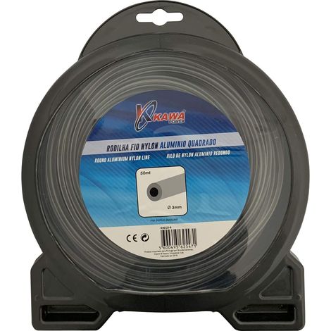 Kawapower Hilo de nylon redondo con aluminio 3 mm 50 m (1/2)