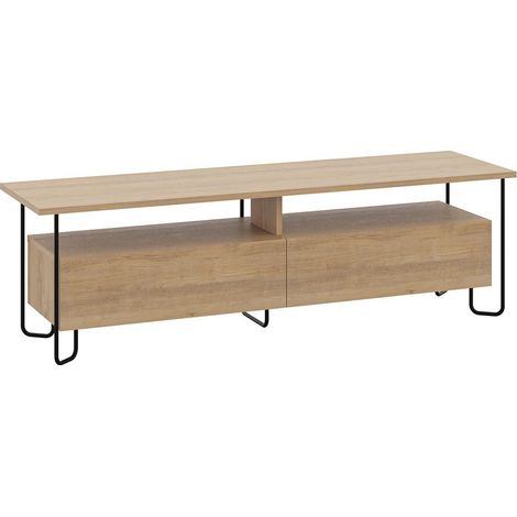 CALICOSY - Meuble TV 2 portes avec pieds en métal L150 cm - DILLY (1/4)