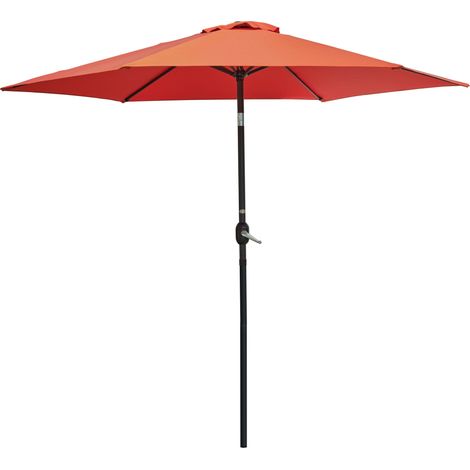 MARBELLA - Sonnenschirm mit Handkurbel, Aluminium, Stoff Terrakotta - DCB GARDEN