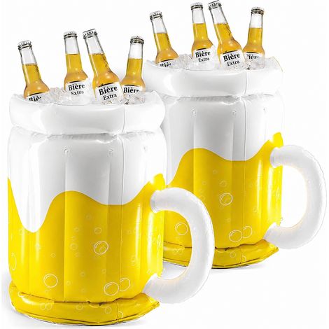 Seau à glace gonflable chope de bière 46 cm, glacière boissons piscine fête, 22,4 × 22,2 × 4,8 cm, 540 g – Livraison gratuite (1/5)