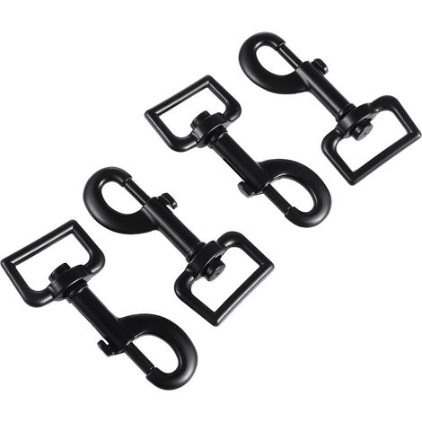 Lot de 4 Mousquetons en Alliage Noir pour Bagages et Laisses de Chien, Rôle Décoratif, Démontage Facile, pour Projets DIY (1/5)