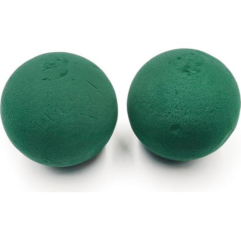 Mousse florale - boule de 120 mm - 2 pièces - humide (1/2)