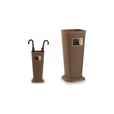 Portaombrelli elegance Tortora effetto Rattan stefanplast 25,5 x 25,5 x 57 cm (1/3)