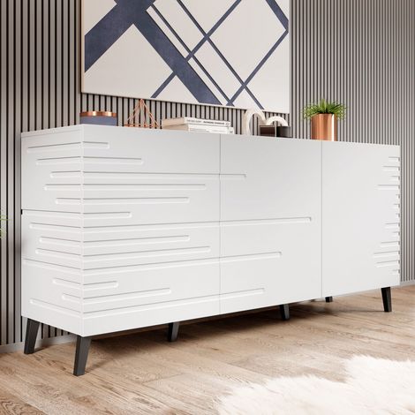 Buffet design blanc mat 155 cm Max (1/5)