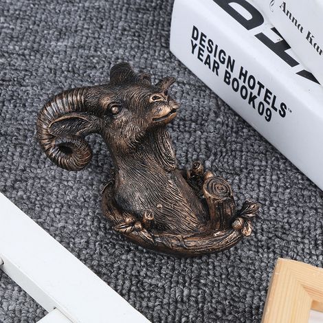 Crochets décoratifs créatifs en forme de tête d'animal, patères de salle de bain sans joint, décorations murales, chèvre. (1/5)