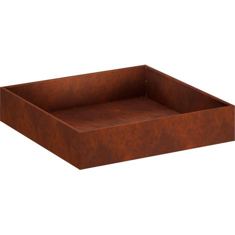 Garden Planter Rusty 80 x 80 x 20 cm Weathering Steel vidaXL