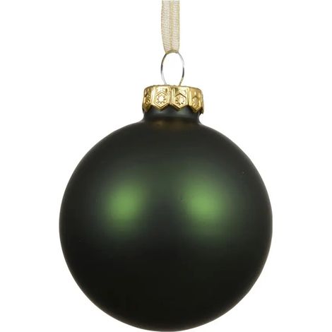 Weihnachtskugel aus grünem, mattem Glas Ø6 cm