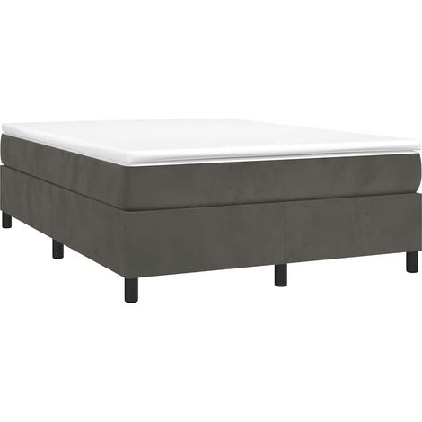 Box Spring Bed Frame Dark Grey Queen Velvet vidaXL (1/5)