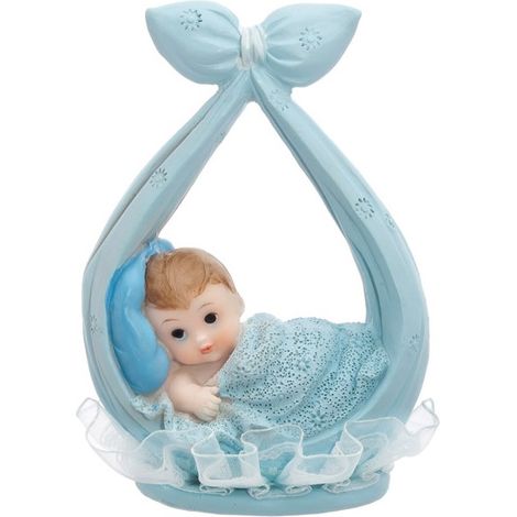 Figur eines Jungen mit blauem Schal, 11 cm, 1 Stück.