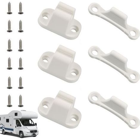3pcs Blocco Porta Trailer, fermo Porta a Forma di T, Blocco Porta Campeggio Esterno Auto, Ricambi e Accessori per auto Campeggio (Bianco) (1/5)