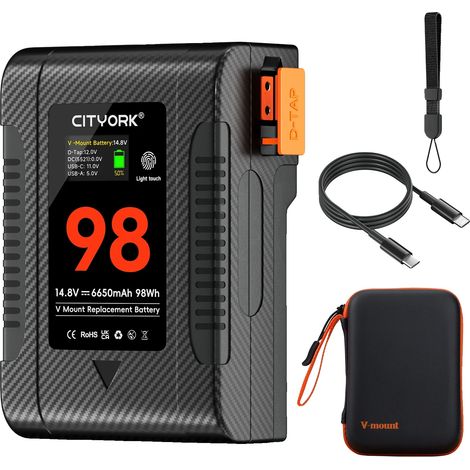 V-Lock-Akku, 6650 mAh Kapazität, Touchscreen (1/2)