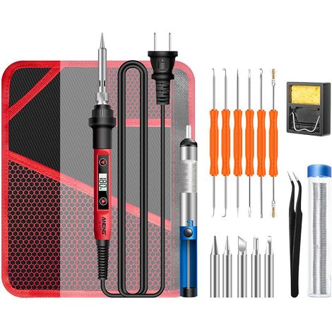 ANENG 12-teiliges Lötkolben-Set, Mini-Elektrolötkolben mit LCD-Digitalanzeige, intelligentes WE-17-teiliges Lötkolben-Set - USA -