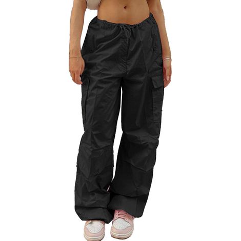 Jogging Pantalon Femme - Taille Basse avec Cordon de Serrage - Poche Latérale et Arrière - Coupe Large Respirante - 1 Pièce (1/5)