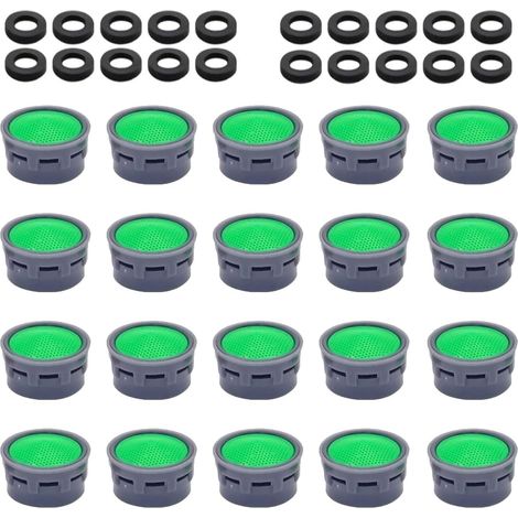 20-teiliger Wasserhahn-Luftsprudler, Durchflussregler, Wasserhahnfilter mit Dichtung und ABS-Filterdüse für Küchen- und Badezimmerarmaturen (1/5)