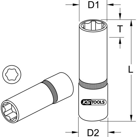 KS TOOLS 922.1531 - Chiave a bussola lunga, 6 pezzi, 1/2" (1/2)