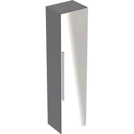 Colonne haute Geberit iConavec une porte et miroir extérieur: Largeur 36cm, Hauteur 150cm, Profondeur 31.7cm, Platine / Laqué ultra-brillant